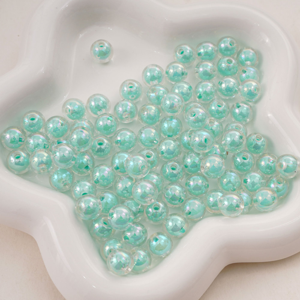 300 Pcs/Bag 14mm Colorful Frosted Transparent Acrylic Double-Layer Beads for DIY Beads