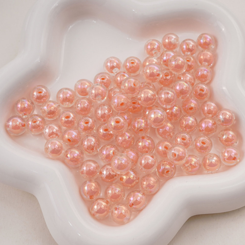 1000 Pcs/Bag 10mm Colorful Frosted Transparent Acrylic Double-Layer Beads for DIY Beads