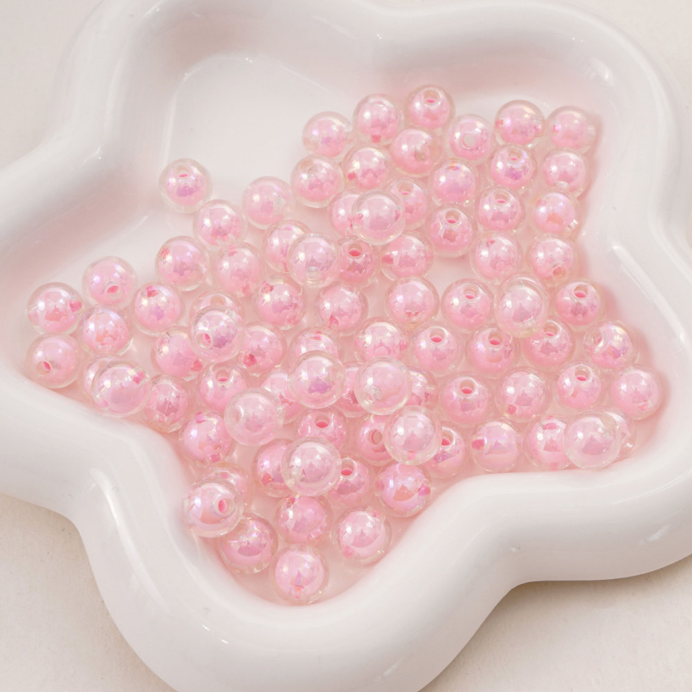 1000 Pcs/Bag 10mm Colorful Frosted Transparent Acrylic Double-Layer Beads for DIY Beads