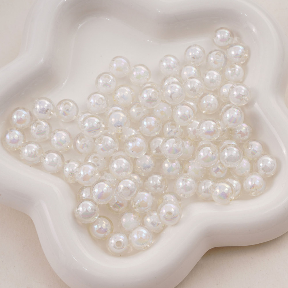 1000 Pcs/Bag 8mm Colorful Frosted Transparent Acrylic Double-Layer Beads for DIY Beads