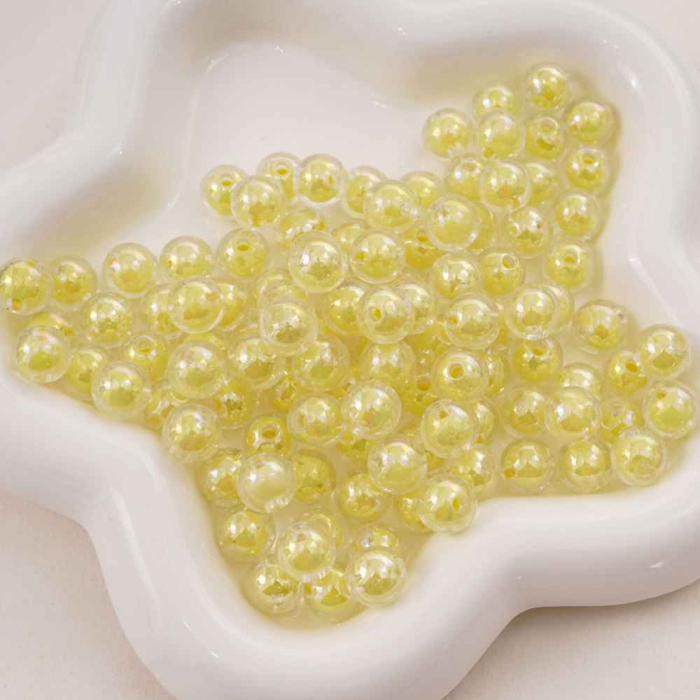 500 Pcs/Bag 12mm Colorful Frosted Transparent Acrylic Double-Layer Beads for DIY Beads