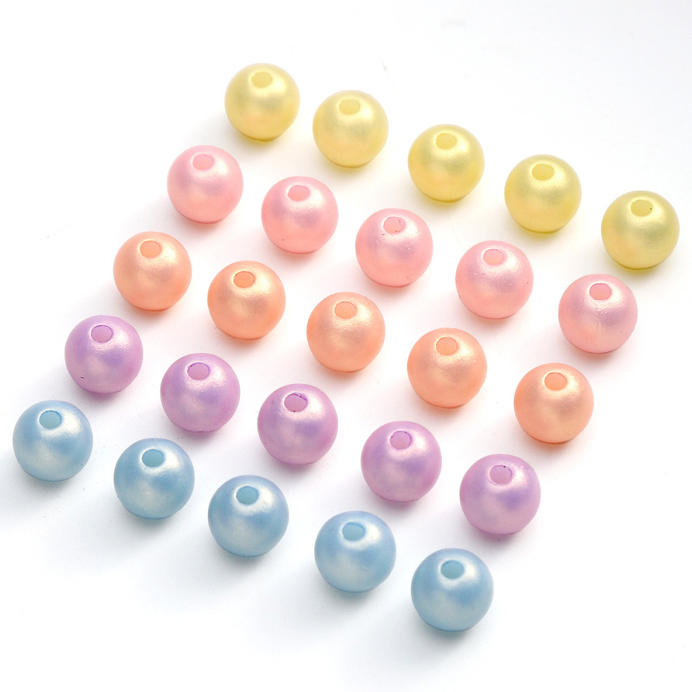 1000 Pcs/Bag 8mm Acrylic Fantasy Color Magic Gold Round Beads DIY Beads