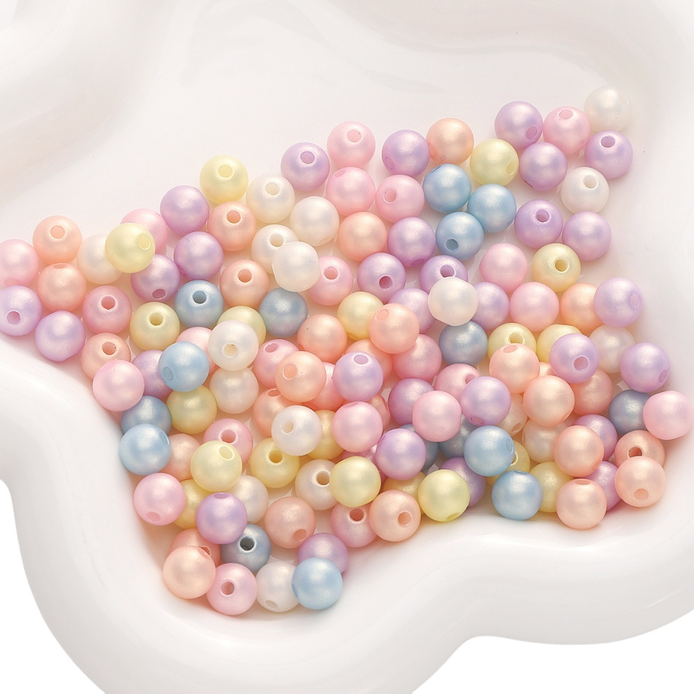 1000 Pcs/Bag 8mm Acrylic Fantasy Color Magic Gold Round Beads DIY Beads