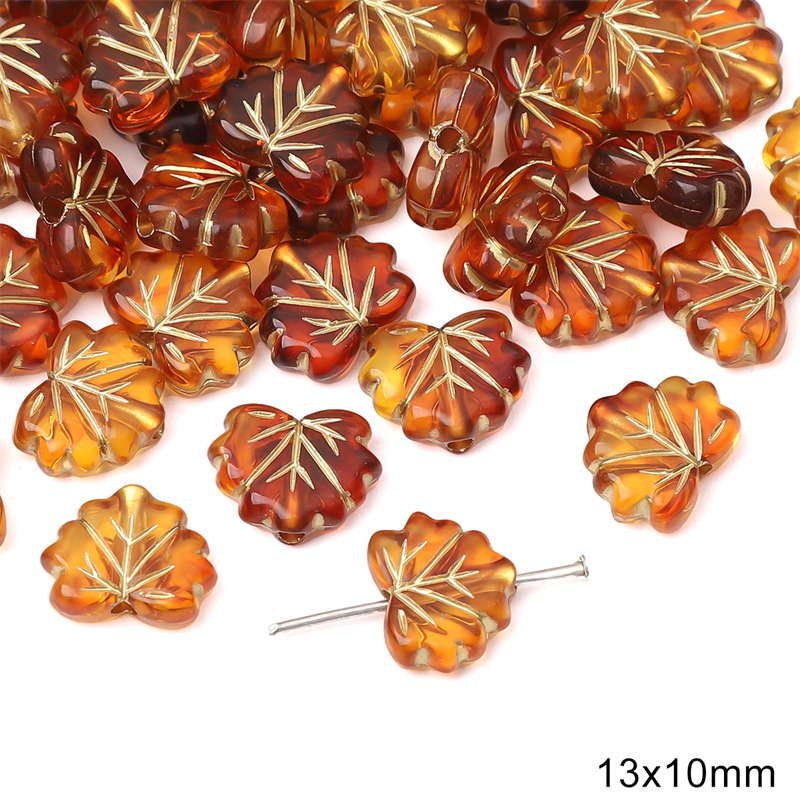 Acrylic Vintage Amber Gold-Painted Beads for Bracelet and Necklace Spacers