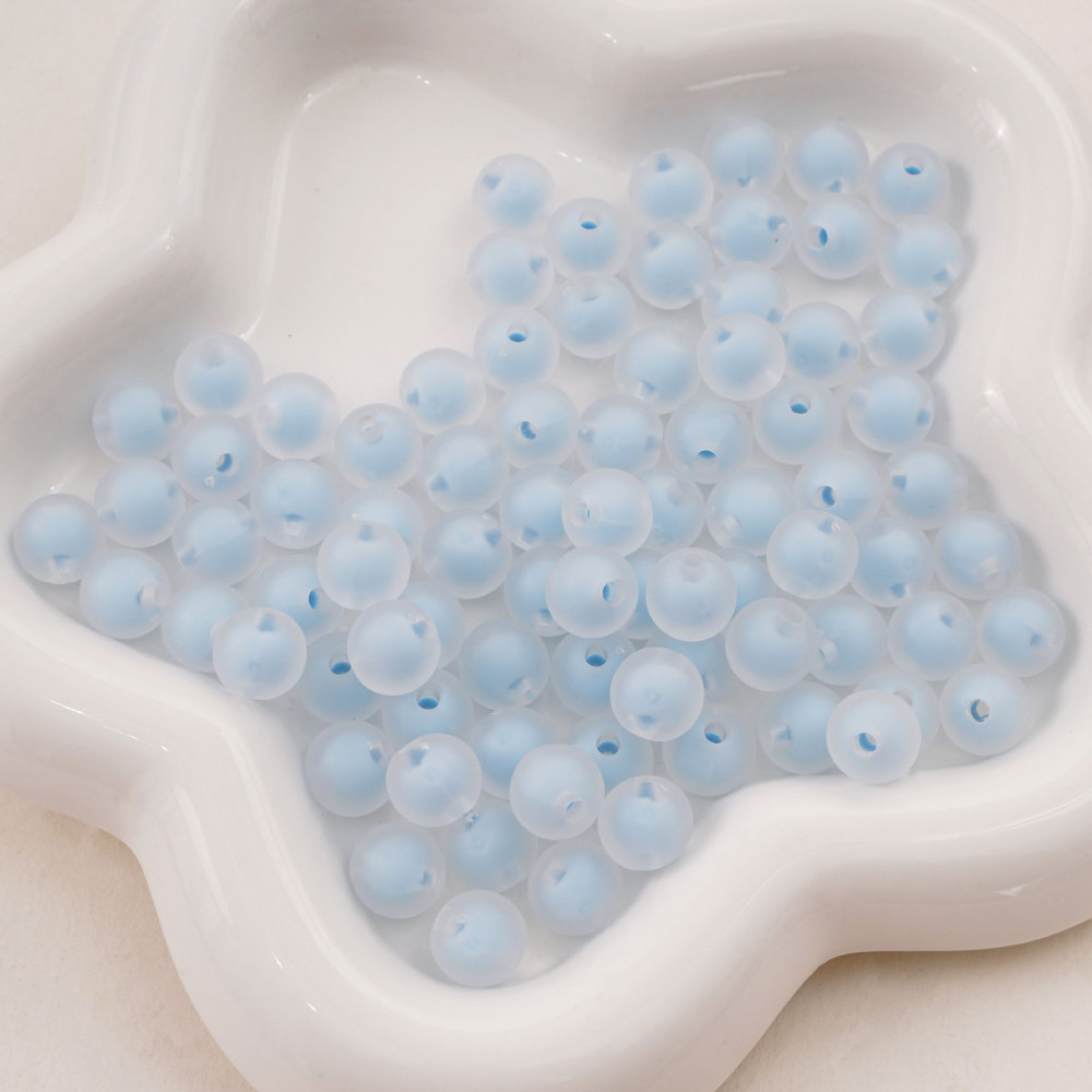 1000 Pcs/Bag 8mm Colorful Frosted Transparent Acrylic Double-Layer Beads for DIY Beads