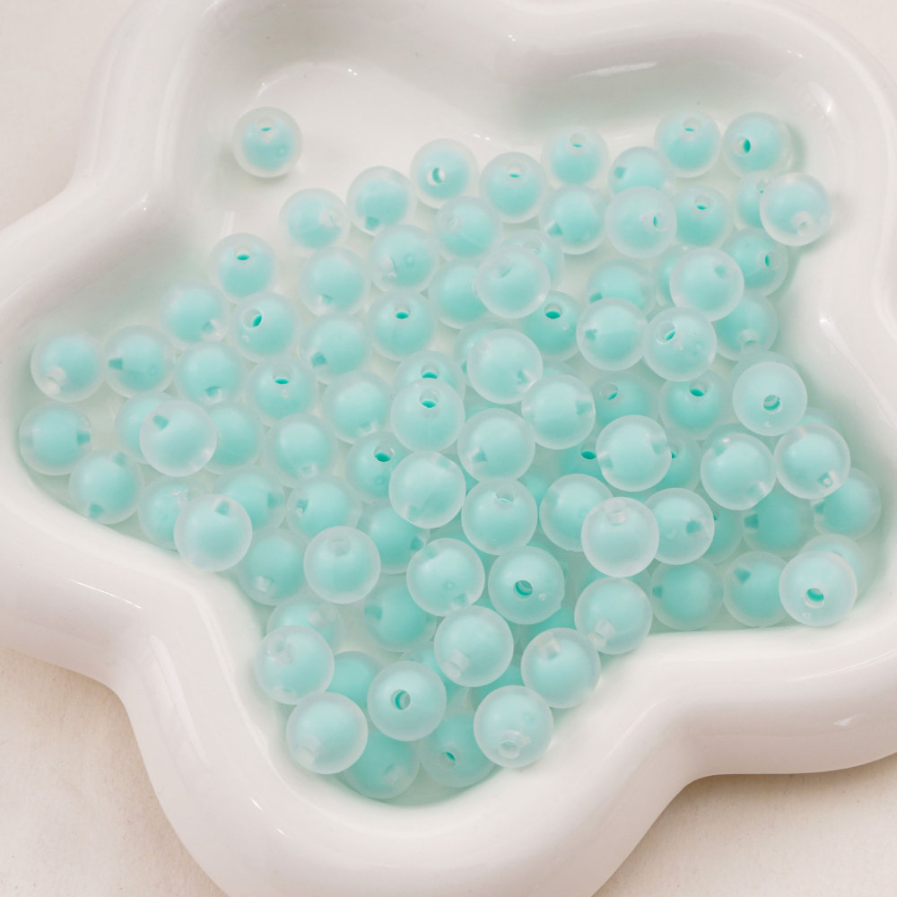 1000 Pcs/Bag 8mm Colorful Frosted Transparent Acrylic Double-Layer Beads for DIY Beads