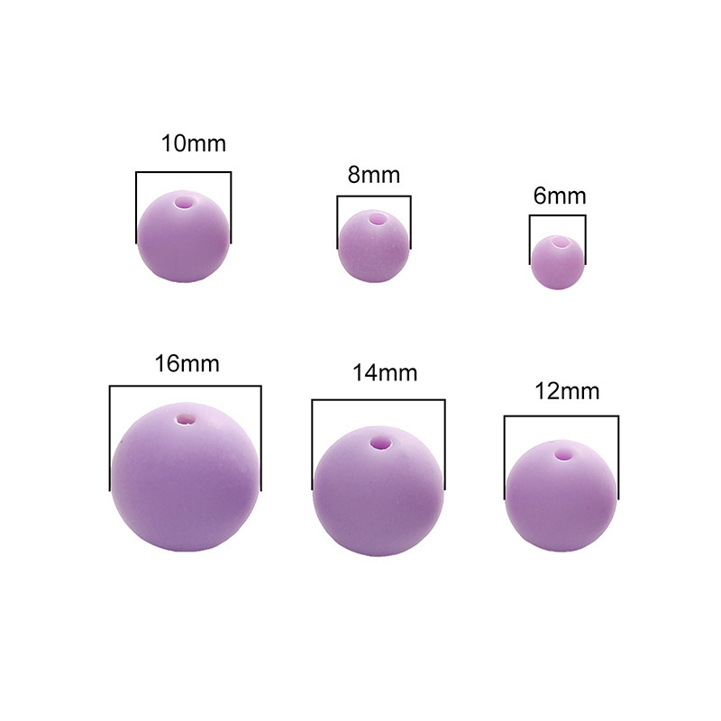 500g/Bag 6-16mm Mixed Color Frosted Acrylic Round Beads for DIY Beads