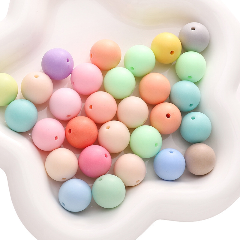 500g/Bag 6-16mm Mixed Color Frosted Acrylic Round Beads for DIY Beads