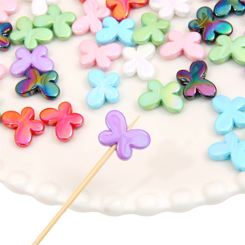 100 pcs/bag 17x12mm Acrylic Mapei Color-Coated Butterfly DIY Accessories