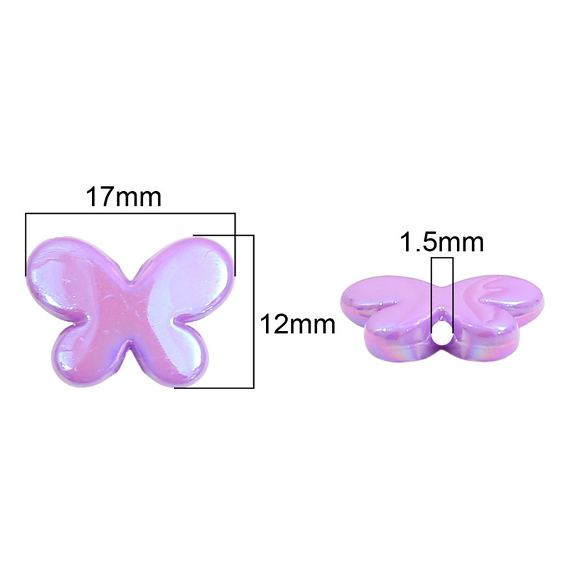 100 pcs/bag 17x12mm Acrylic Mapei Color-Coated Butterfly DIY Accessories