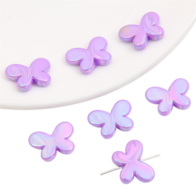 100 pcs/bag 17x12mm Acrylic Mapei Color-Coated Butterfly DIY Accessories