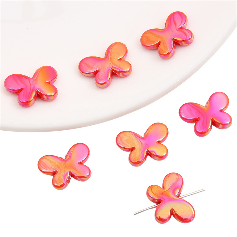 100 pcs/bag 17x12mm Acrylic Mapei Color-Coated Butterfly DIY Accessories