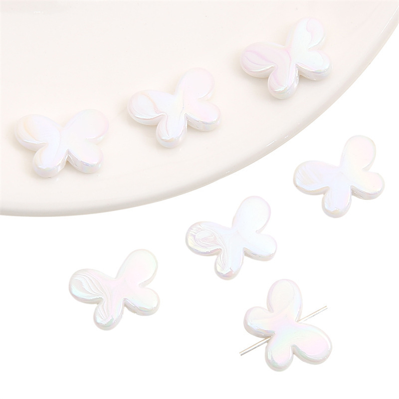 100 pcs/bag 17x12mm Acrylic Mapei Color-Coated Butterfly DIY Accessories