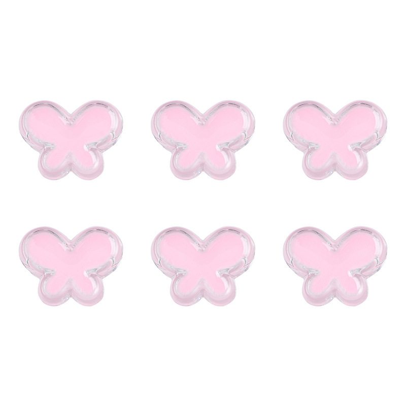 60 pcs/bag 24x18mm transparent acrylic oil-drip butterfly DIY accessories