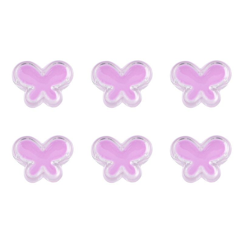 60 pcs/bag 24x18mm transparent acrylic oil-drip butterfly DIY accessories