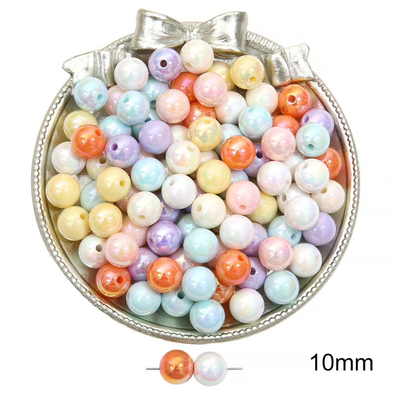 100 pcs/bag Acrylic Color-Coated Series Colorful Loose Bead DIY Accessories