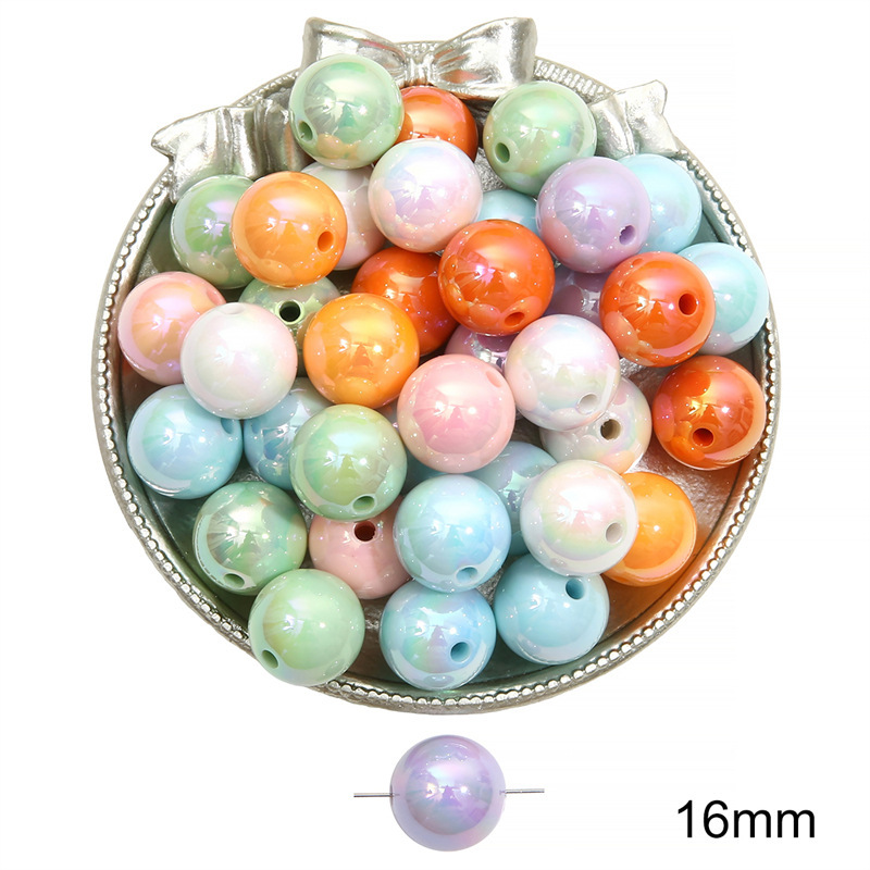 100 pcs/bag Acrylic Color-Coated Series Colorful Loose Bead DIY Accessories