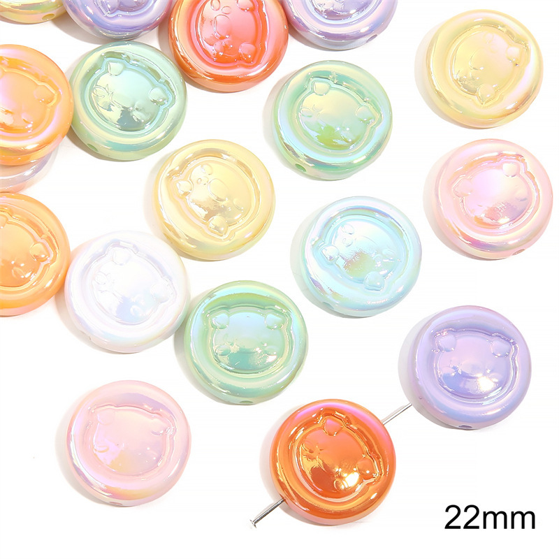 100 pcs/bag Acrylic Color-Coated Series Colorful Loose Bead DIY Accessories