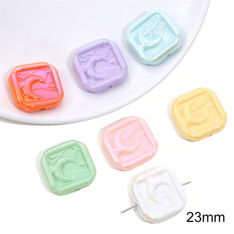 100 pcs/bag Acrylic Color-Coated Series Colorful Loose Bead DIY Accessories