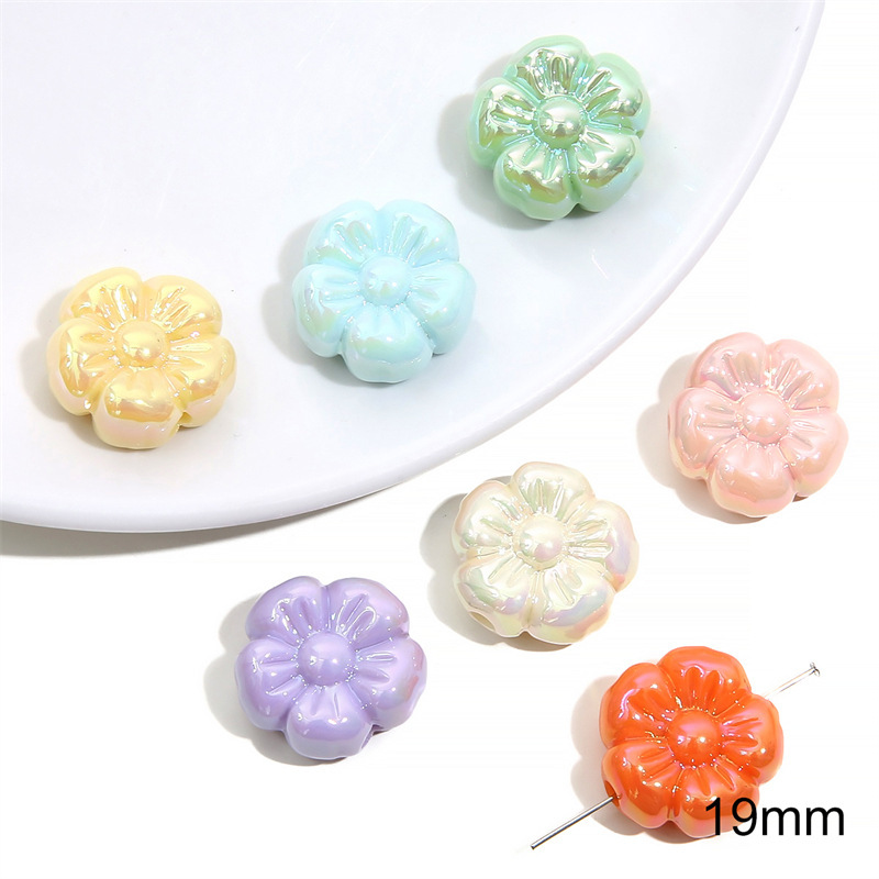 100 pcs/bag Acrylic Color-Coated Series Colorful Loose Bead DIY Accessories