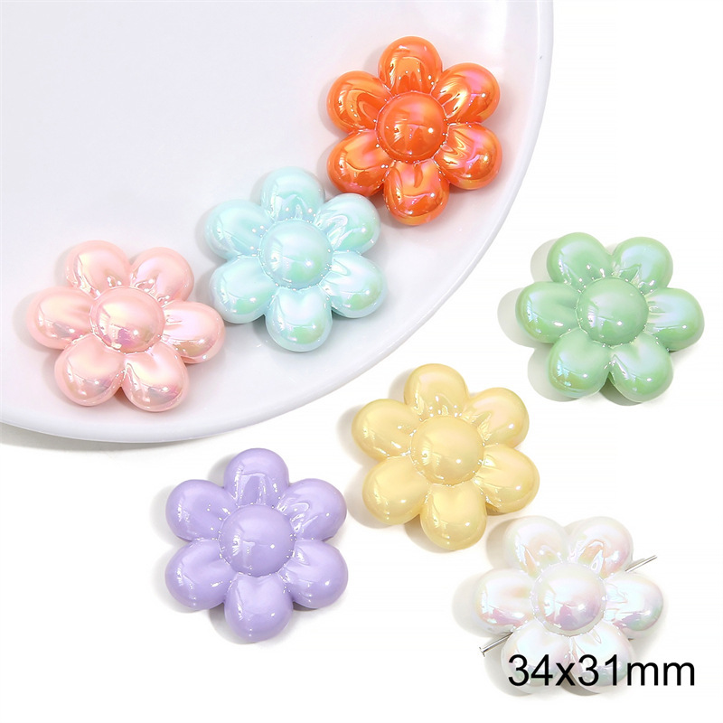 100 pcs/bag Acrylic Color-Coated Series Colorful Loose Bead DIY Accessories