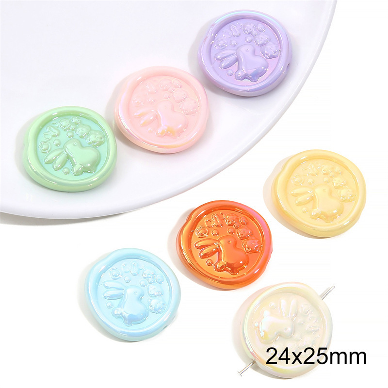 100 pcs/bag Acrylic Color-Coated Series Colorful Loose Bead DIY Accessories