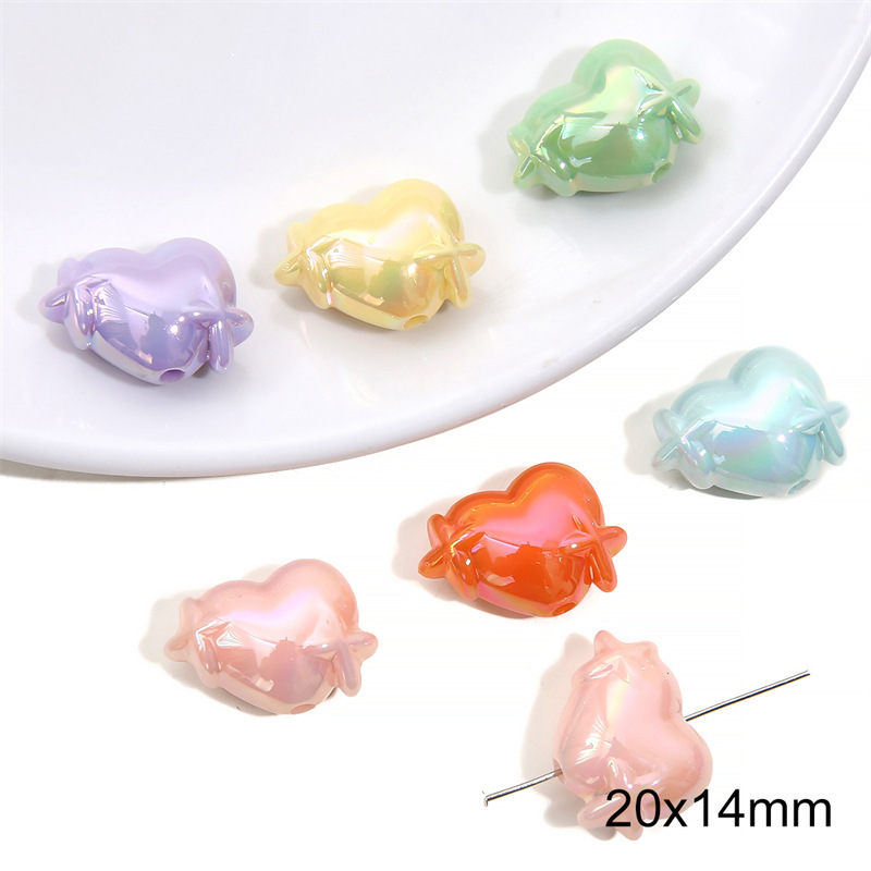 100 pcs/bag Acrylic Color-Coated Series Colorful Loose Bead DIY Accessories