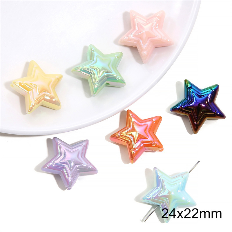 100 pcs/bag Acrylic Color-Coated Series Colorful Loose Bead DIY Accessories