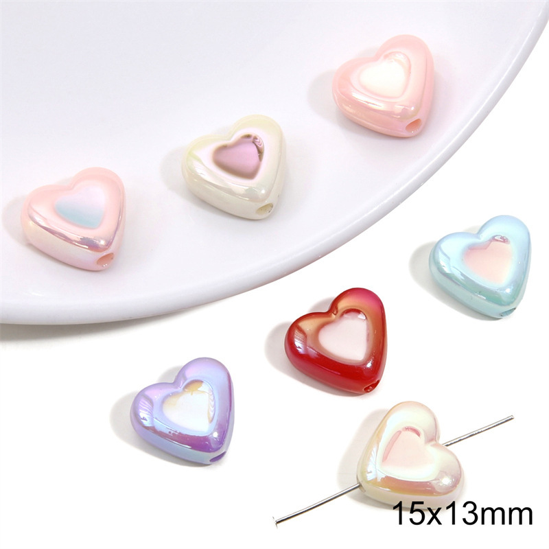 100 pcs/bag Acrylic Color-Coated Series Colorful Loose Bead DIY Accessories