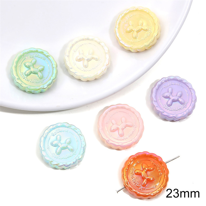 100 pcs/bag Acrylic Color-Coated Series Colorful Loose Bead DIY Accessories