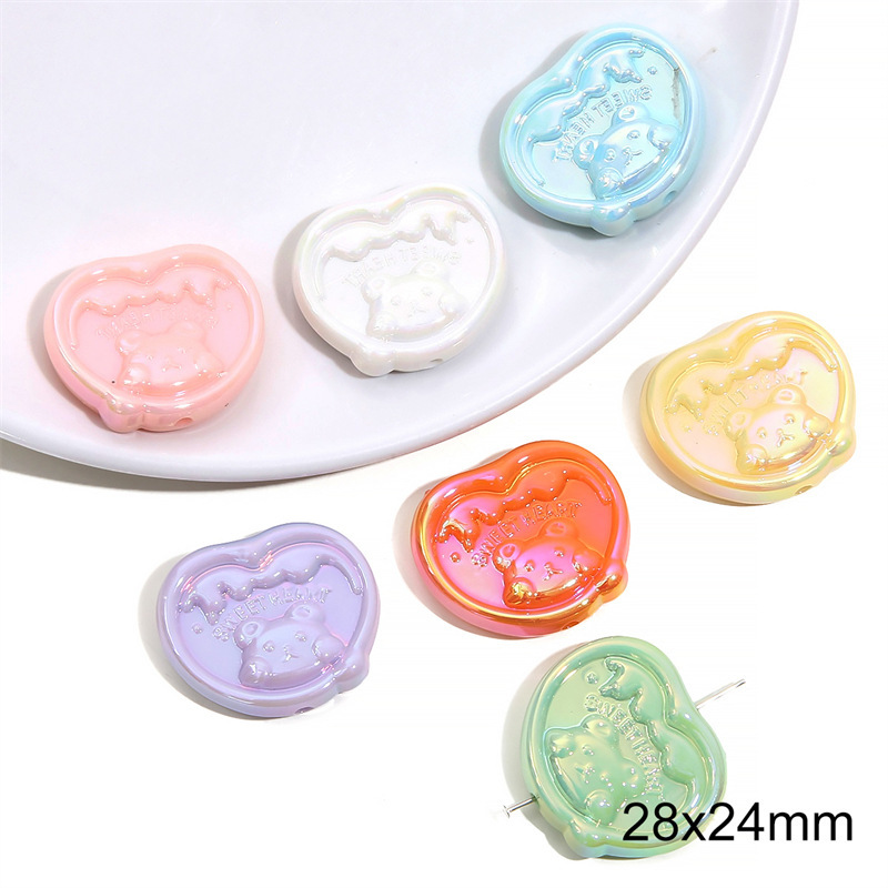 100 pcs/bag Acrylic Color-Coated Series Colorful Loose Bead DIY Accessories