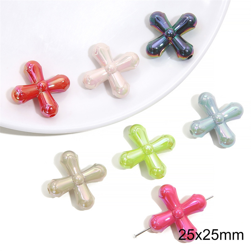 100 pcs/bag Acrylic Color-Coated Series Colorful Loose Bead DIY Accessories