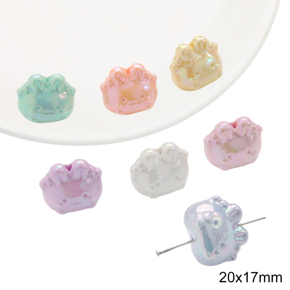 100 pcs/bag Acrylic Color-Coated Series Colorful Loose Bead DIY Accessories