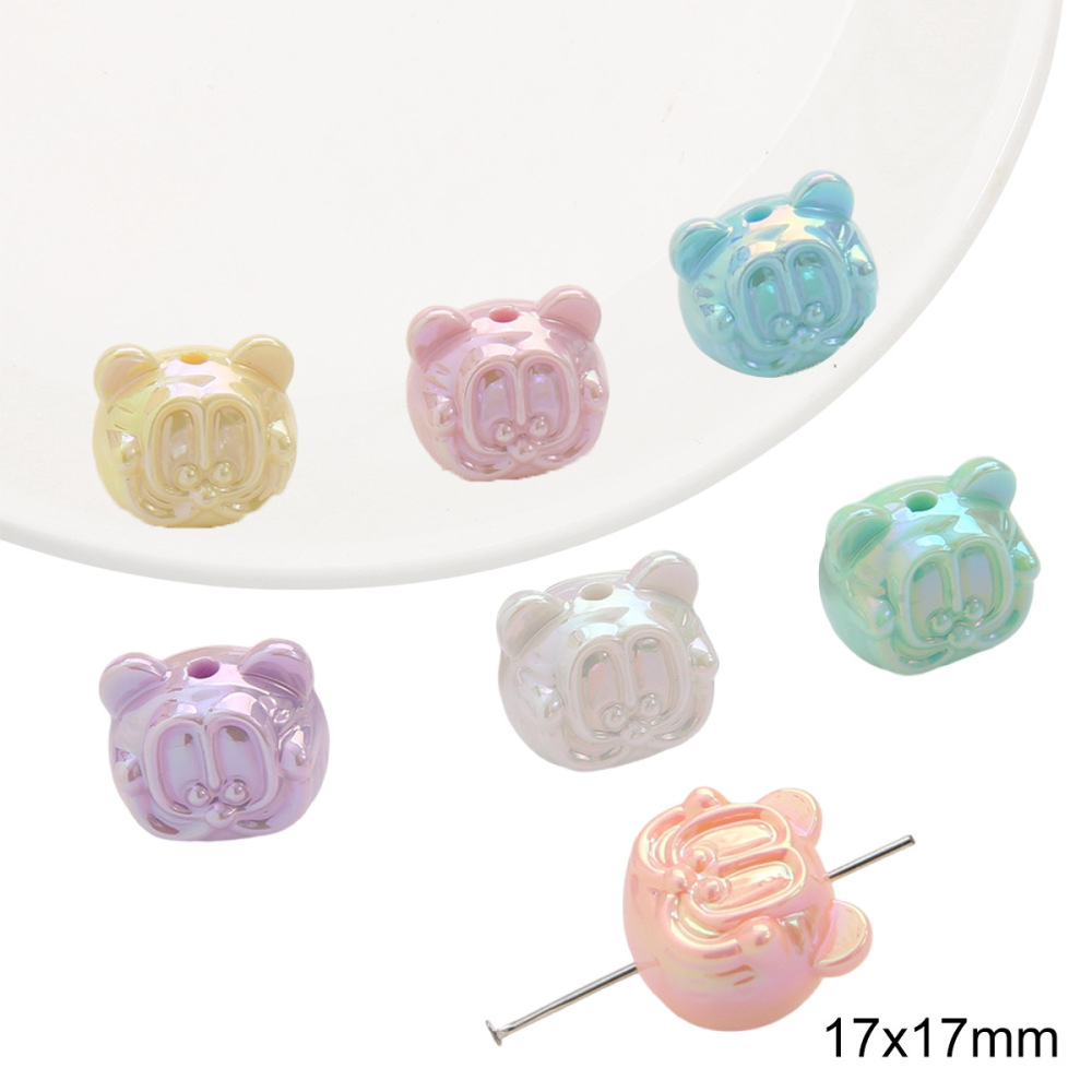 100 pcs/bag Acrylic Color-Coated Series Colorful Loose Bead DIY Accessories