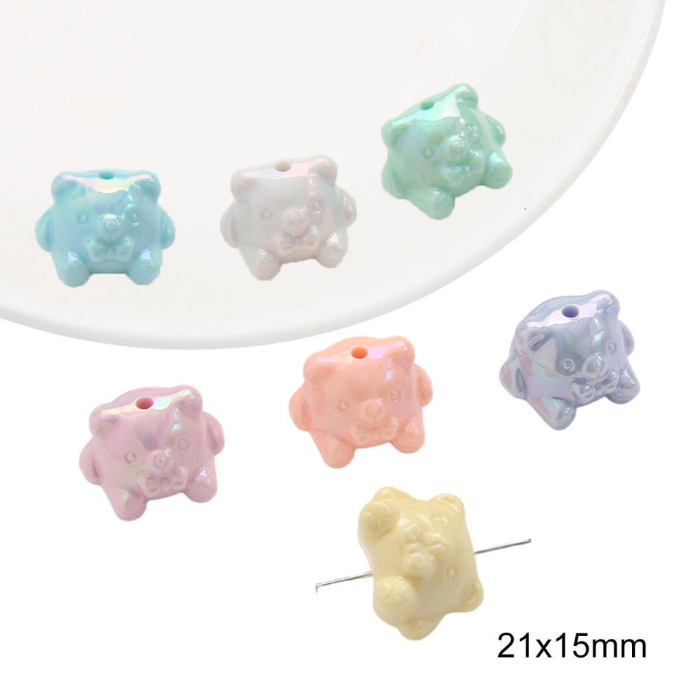 100 pcs/bag Acrylic Color-Coated Series Colorful Loose Bead DIY Accessories