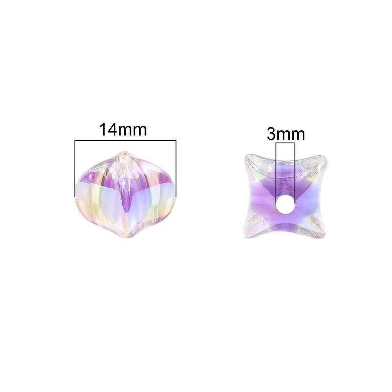 60 pcs/bag 14x14mm acrylic colorful sandwich star bead DIY accessories