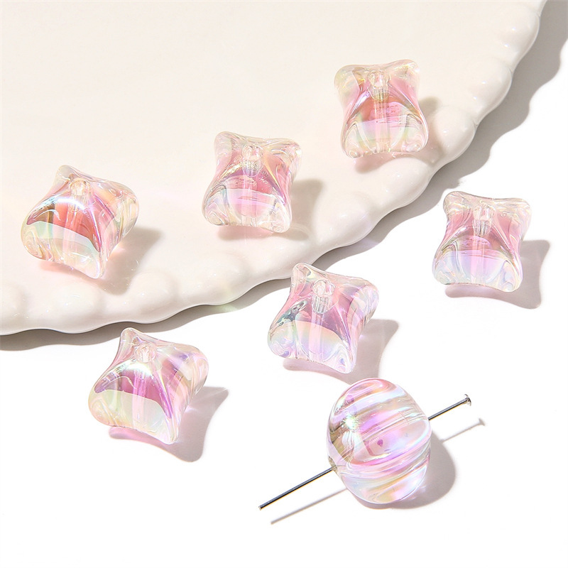 60 pcs/bag 14x14mm acrylic colorful sandwich star bead DIY accessories