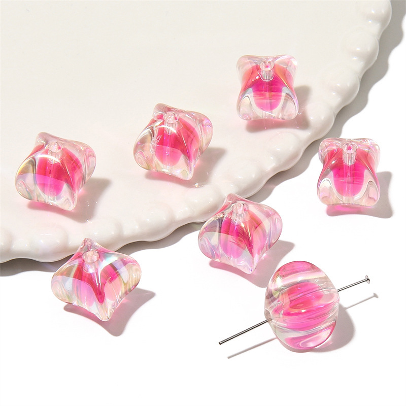 60 pcs/bag 14x14mm acrylic colorful sandwich star bead DIY accessories