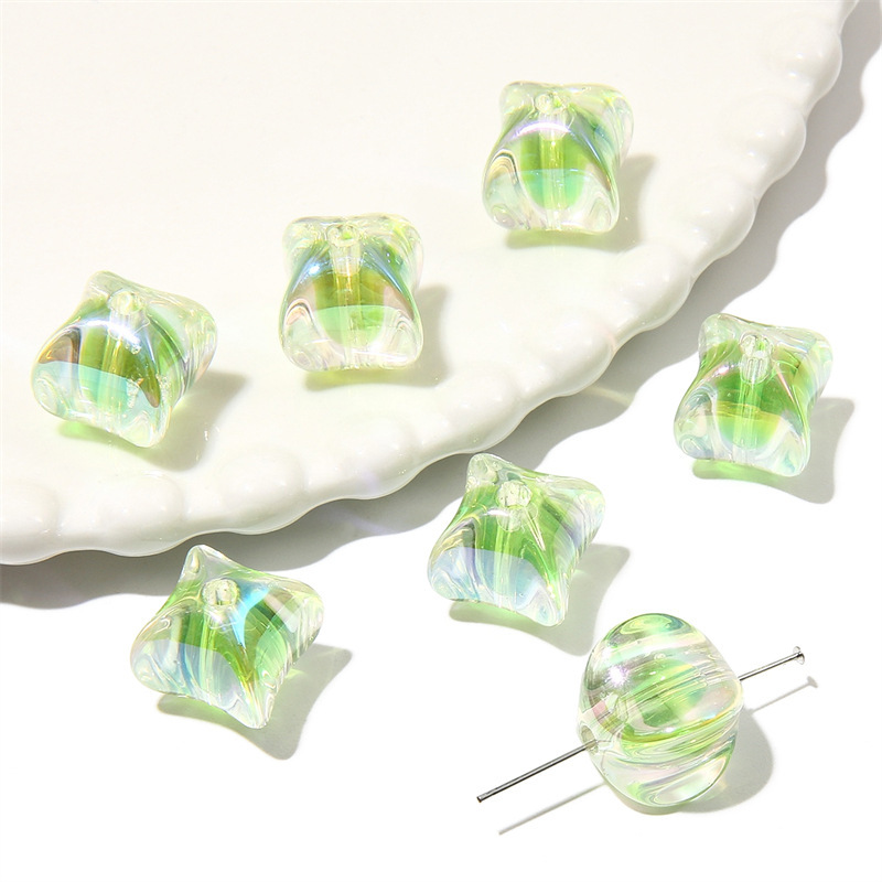 60 pcs/bag 14x14mm acrylic colorful sandwich star bead DIY accessories