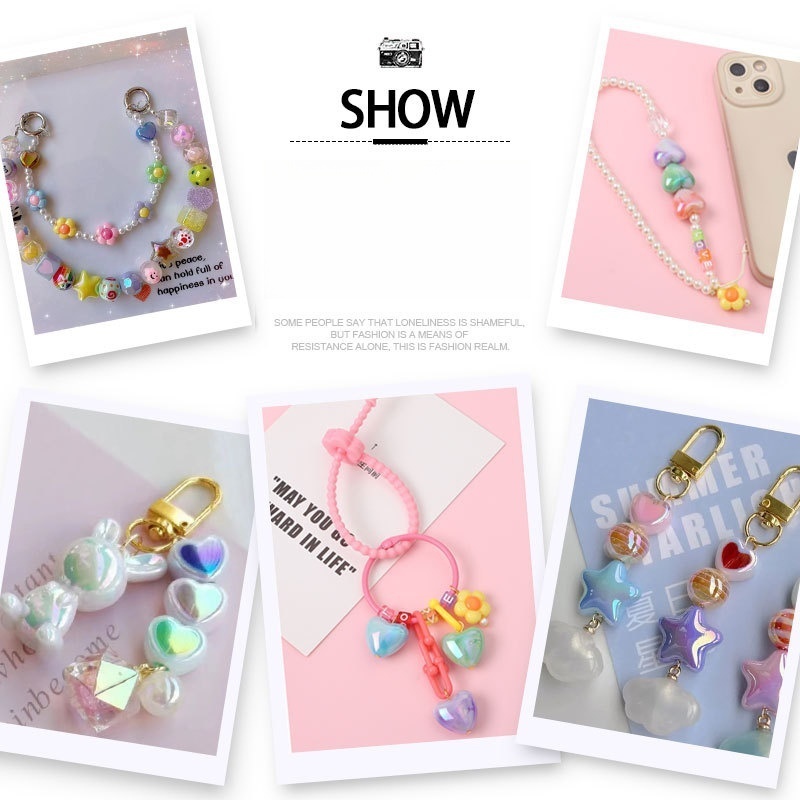 60 pcs/bag 18x19mm UV-dyed two-color acrylic heart DIY accessories