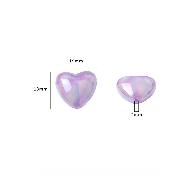 60 pcs/bag 18x19mm UV-dyed two-color acrylic heart DIY accessories