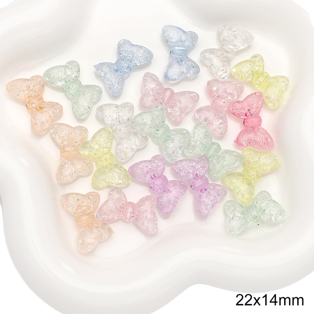 600 pcs/bag Acrylic Exploding Butterfly Bear Bead DIY Accessories