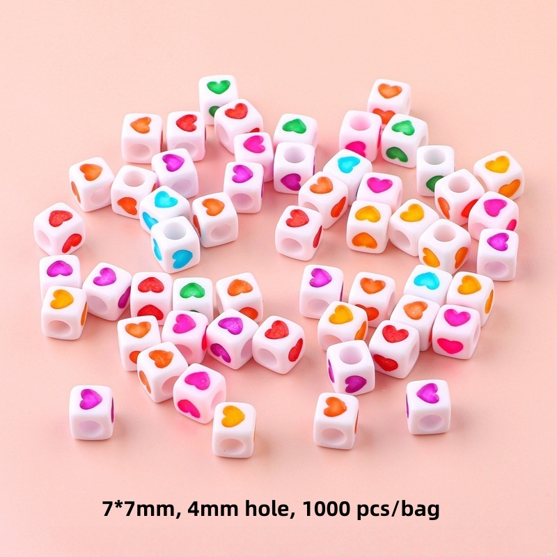 Large package of acrylic letter beads, love small flower beads DIY accessories