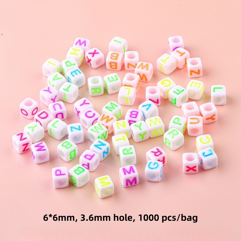 Large package of acrylic letter beads, love small flower beads DIY accessories