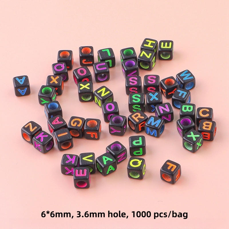Large package of acrylic letter beads, love small flower beads DIY accessories