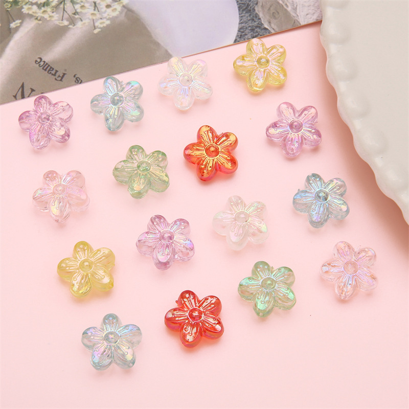 200 pcs/bag 16x15mm Clear Acrylic Oil-Drip Star Beads DIY Accessories