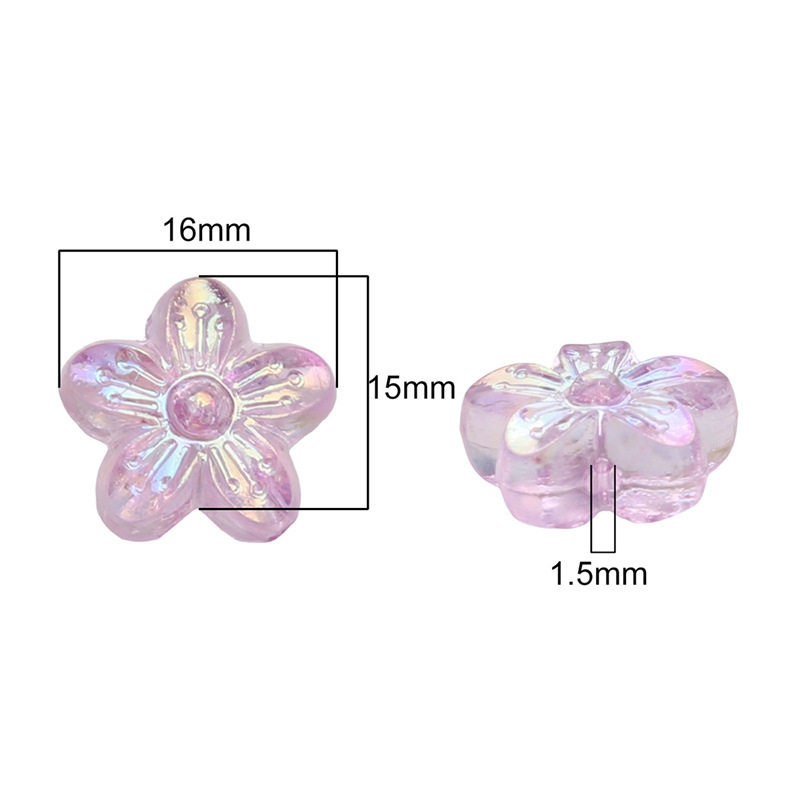 200 pcs/bag 16x15mm Clear Acrylic Oil-Drip Star Beads DIY Accessories