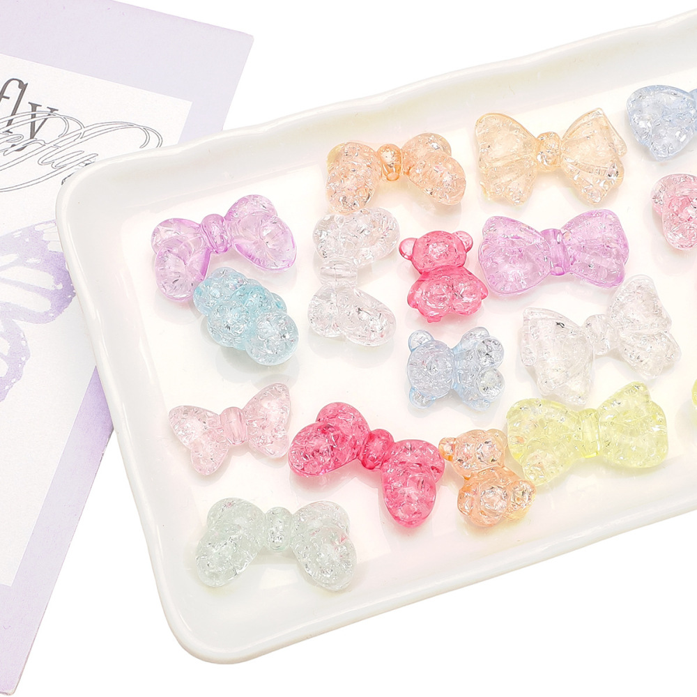 600 pcs/bag Acrylic Exploding Butterfly Bear Bead DIY Accessories