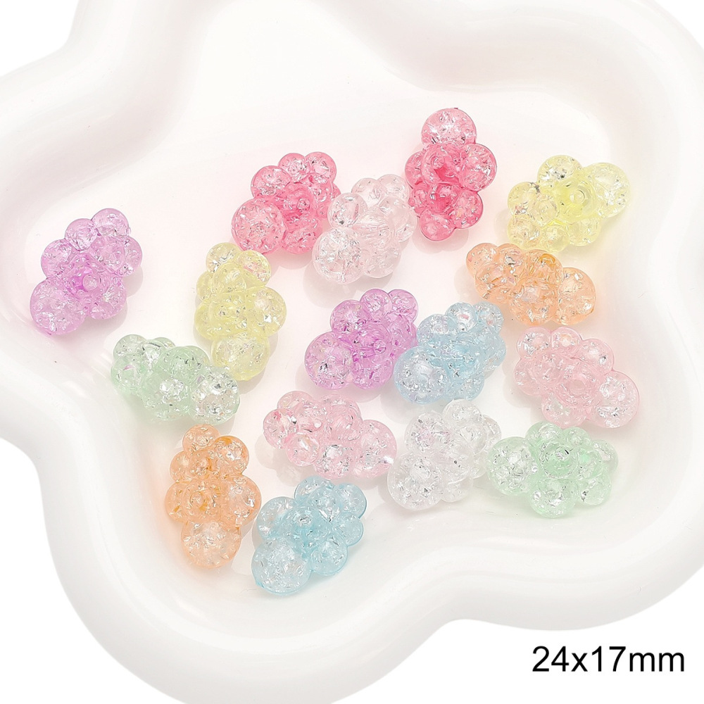 600 pcs/bag Acrylic Exploding Butterfly Bear Bead DIY Accessories