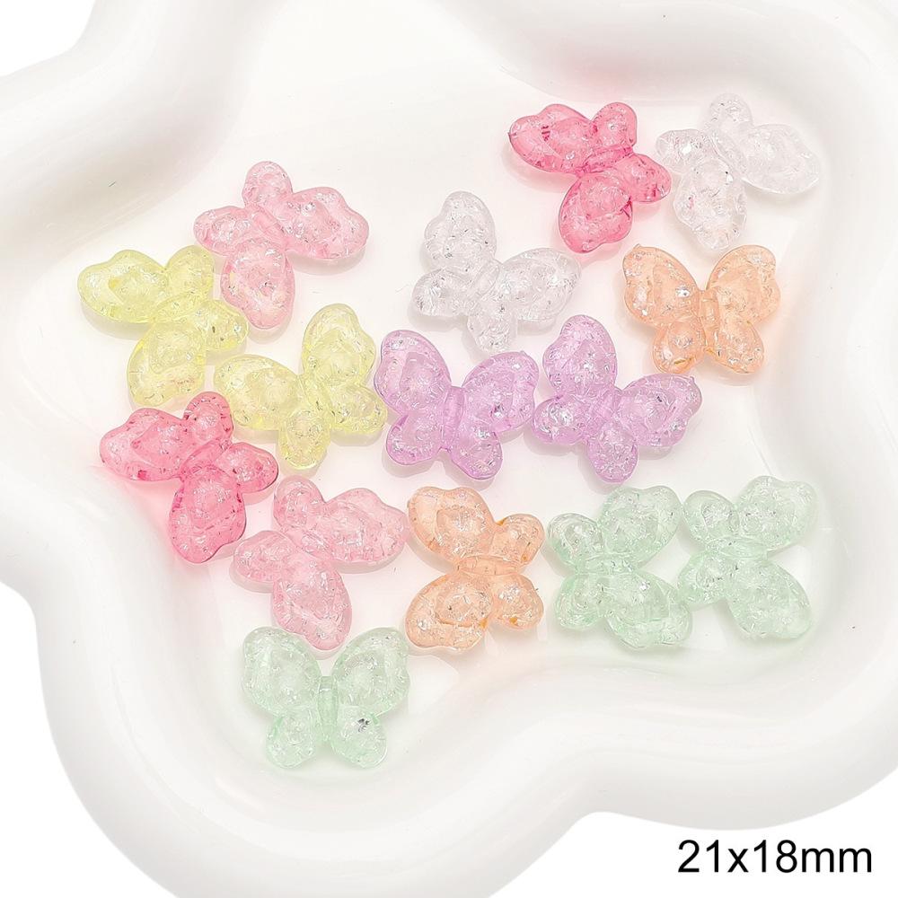 600 pcs/bag Acrylic Exploding Butterfly Bear Bead DIY Accessories